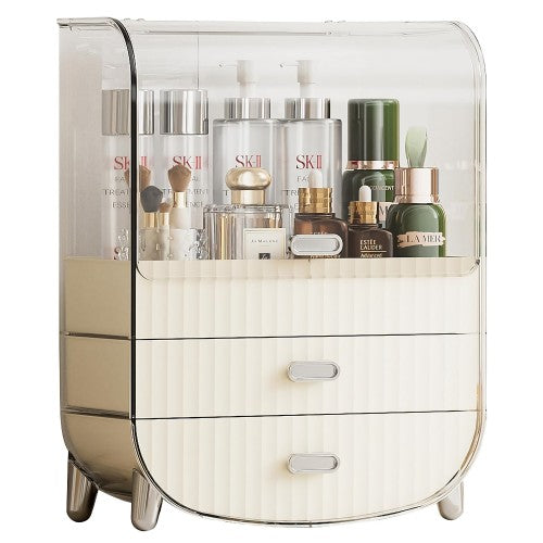 2-Layer Makeup Storage Organizer, Multifunctional Storage Box with Transparent Lid, 2 Drawers for Home, Bedroom, Bathroom 2-Layer Makeup Storage Organizer, Multifunctional Storage Box with Transparent Lid, 2 Drawers for Home, Bedroom, Bathroom